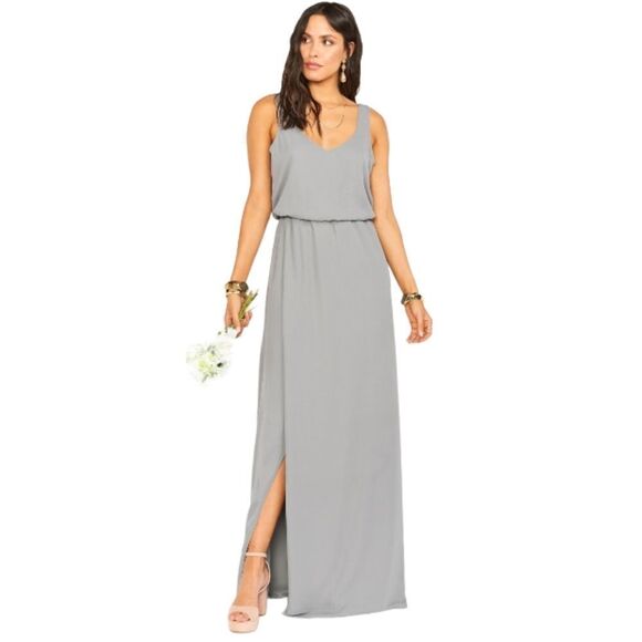 Show Me Your Mumu Gray Kendall Maxi Dress‎ Size Large New With Tags - Picture 1 of 7